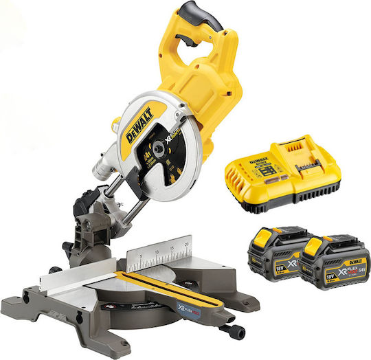 DEWALT Akku-Kapp- und Gehrungssäge 54V Schiebesäge Scheibendurchmesser 216mm 2x6Ah