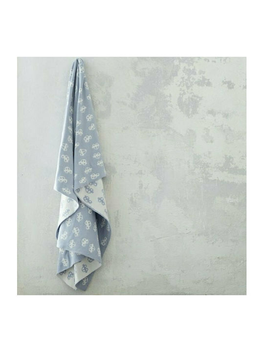 Nima Blanket Cot Mobile Knitted Blue 110x140cm