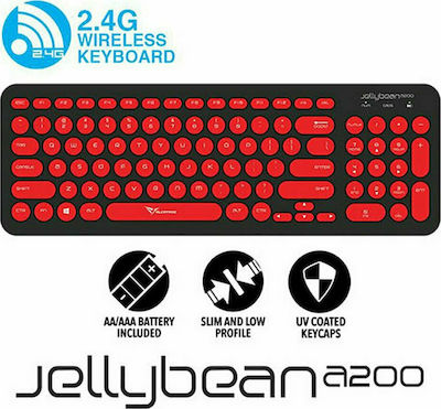 Alcatroz Jellybean A200 Wireless Keyboard Only English US Red