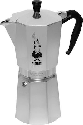 Bialetti Moka Express Aluminum Stovetop Espresso Pot for 18 Cups Silver