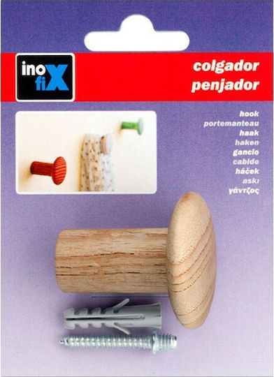 Inofix Agățătoare De Perete Din Lemn Natural 4x4.5x4cm