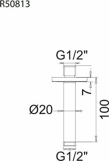 La Torre Emotion Στρογγυλή Κεφαλή Ντουζ 20cm με Βραχίονα 10cm Black Matt