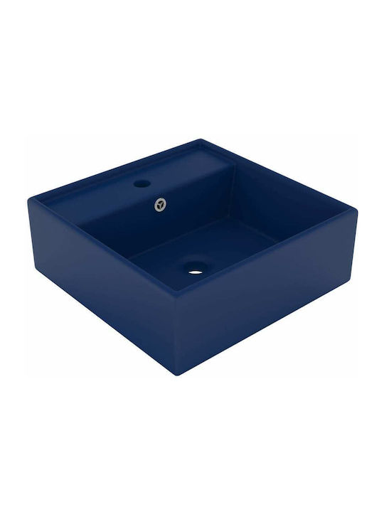 vidaXL Επικαθήμενος Νιπτήρας Κεραμικός 41x41x15cm Μπλε
