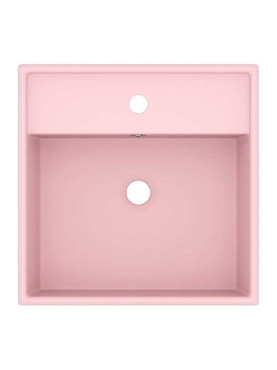 vidaXL Countertop Sink Ceramic 41x41x15cm Pink