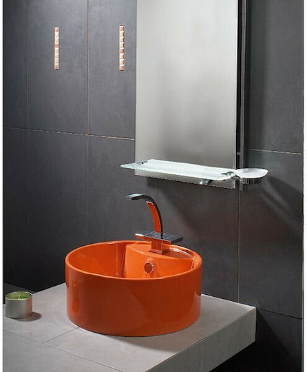 Adamidis Zero 44 Επικαθήμενος Νιπτήρας Πορσελάνης 44x44x18cm Πορτοκαλί Adamidis Zero 44 Επικαθήμενος Νιπτήρας Πορσελάνης 44x44x18cm Πορτοκαλί