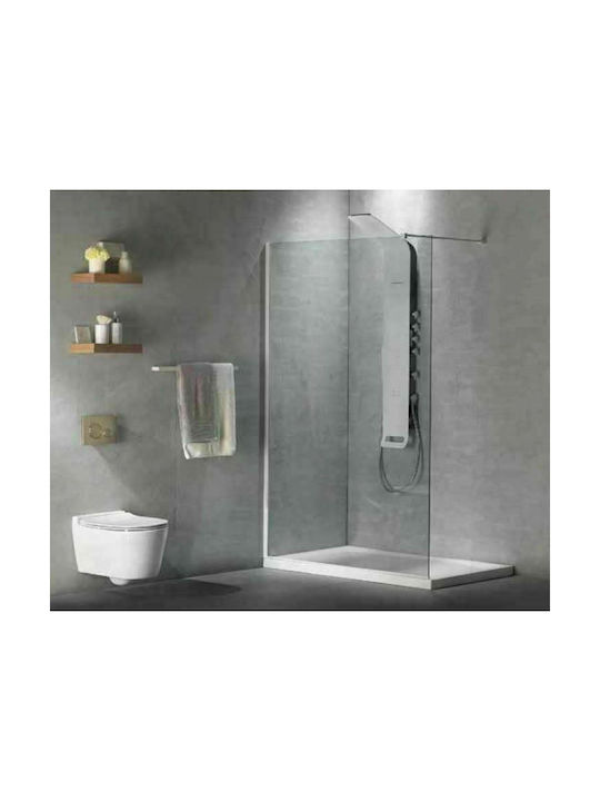 Devon Iwis Walk-in Διαχωριστικό Ντουζιέρας 137-139x200cm Clean Glass White Matt