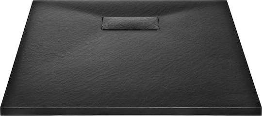 vidaXL Ορθογώνια Ακρυλική Ντουζιέρα 90x70cm Μαύρη
