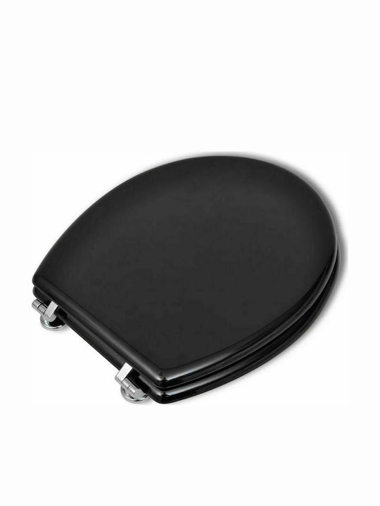vidaXL Wooden Toilet Seat Black 42.5cm