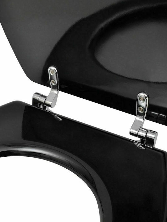vidaXL Wooden Toilet Seat Black 42.5cm