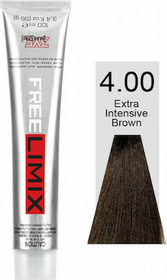 Freelimix Permanent Color Vopsea de Păr 4.00 Castan Foarte intens 100ml