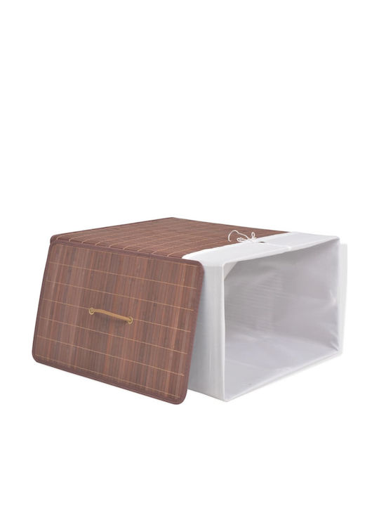 vidaXL Wäschekorb Bamboo Klappbar 83lt mit Deckel 52x32x60cm Braun