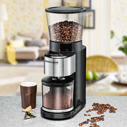 Rommelsbacher EKM 500 Râșniță electrică pentru cafea 160W cu capacitate de boabe 100gr și 12 niveluri de măcinare Negru