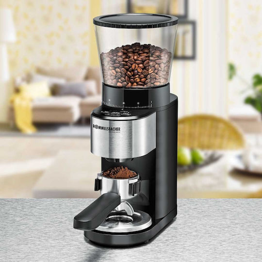 Rommelsbacher EKM 500 Râșniță electrică pentru cafea 160W cu capacitate de boabe 100gr și 12 niveluri de măcinare Negru