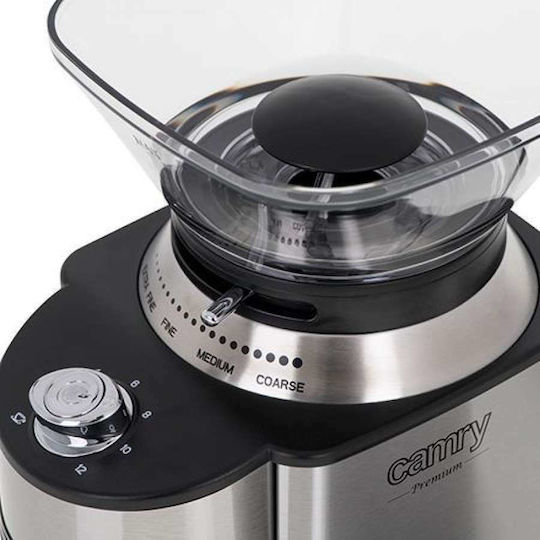 Camry CR-4443 Electric Coffee Grinder 200W for 230gr Beans and 16 Grind Levels Silver