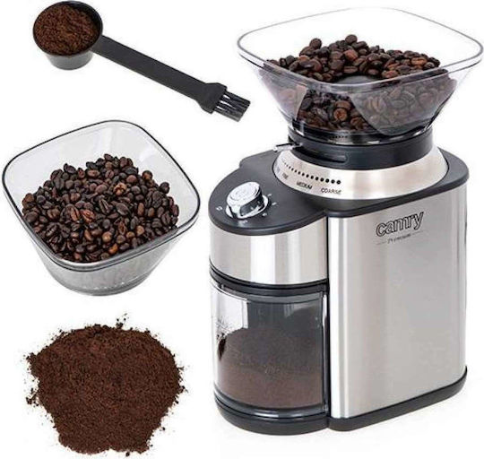 Camry CR-4443 Electric Coffee Grinder 200W for 230gr Beans and 16 Grind Levels Silver