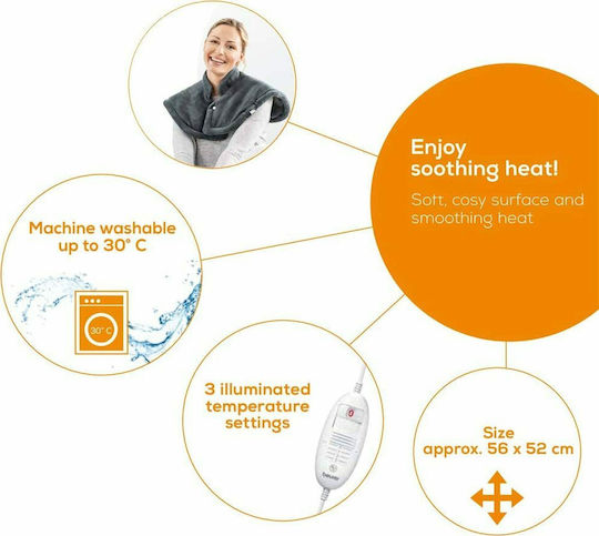 Beurer HK Cosy Shoulder/Neck Heating Pad Gray 56x52cm