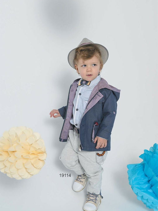 Bonito Baby Βαπτιστικό Κοστούμι Γκρι 6τμχ Bonito Baby Βαπτιστικό Κοστούμι Γκρι 6τμχ