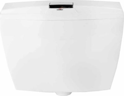 Kariba 2008 με Μπουτόν Start Stop Wall Mounted Plastic High Pressure Rectangular Toilet Flush Tank White