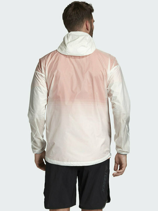 Adidas Terrex Agravic Windweave Windbreaker Ανδρικό Χειμωνιάτικο Μπουφάν Αντιανεμικό Μπεζ