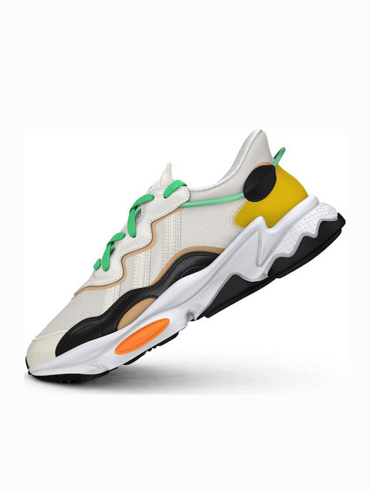 Ozweego Herren Chunky Sneakers Cream White / Core Black / Screaming Orange
