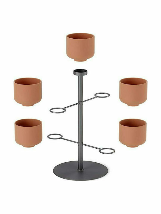 Umbra Terrapota Planter Κασπώ Μεταλλικό Γκρι με Βάση 28.6x28.6x38.1εκ.