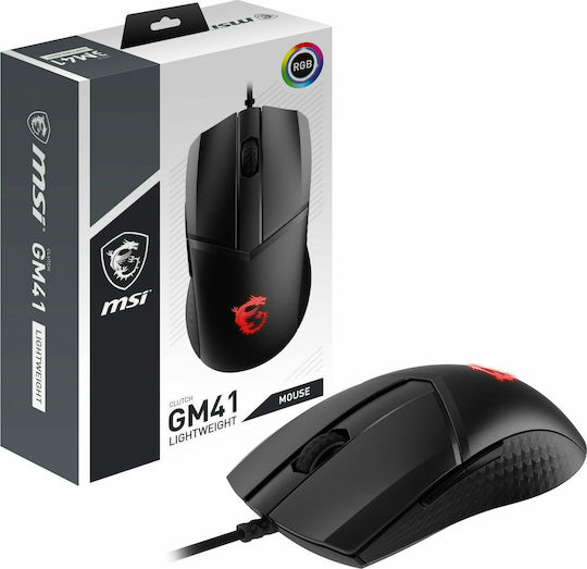 MSI Clutch GM41 Lightweight RGB Gaming Gaming Maus 6400 DPI Schwarz