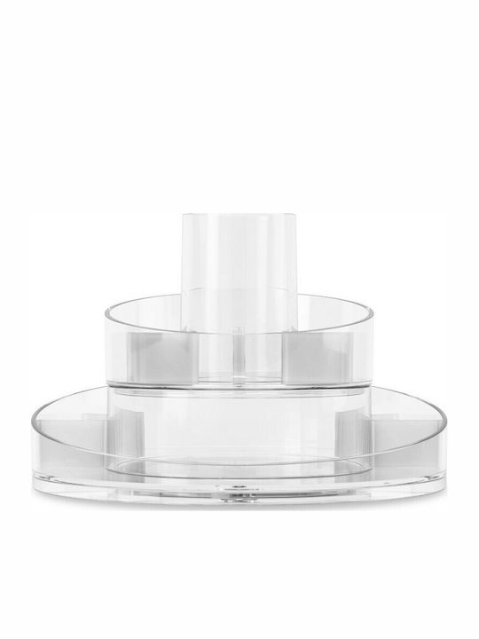 Umbra Rotating Cosmetics Organization Stand With 4 Compartments Transparent 25.4x25.4x17.1cm