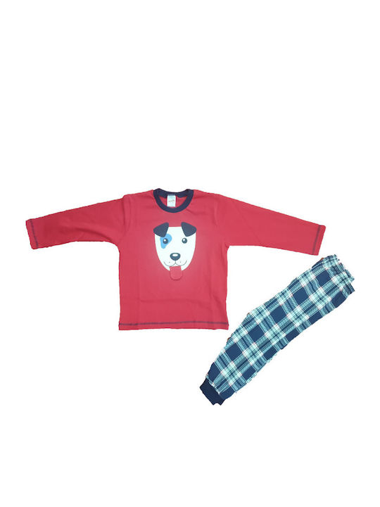 Minerva Set Top & Bottom Kids Winter Pyjamas Red