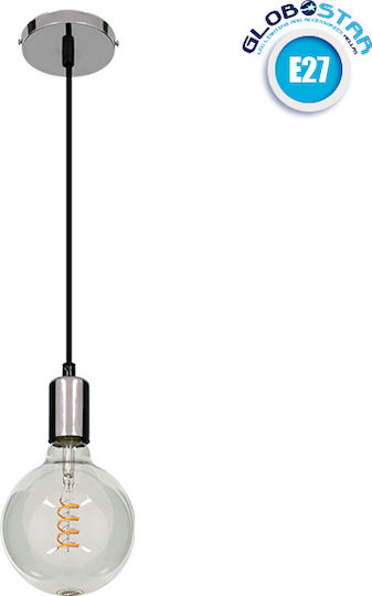 GloboStar Lumi Hängelampe Silber mit Fassung E27 4x4x110cm.