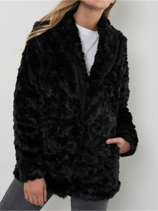 Only Women's Short Fur Black