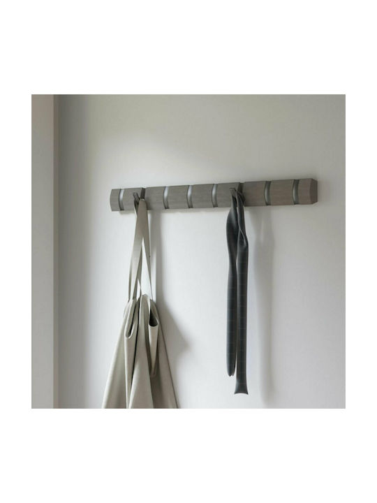 Umbra Wooden Wall Hanger with 8 Slots Grey 81.3x3.2x7.6cm 1pc