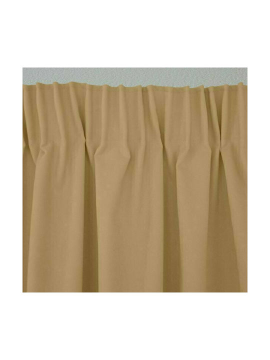 Lino Home Curtain with Pencil Pleat Renas 199 Camel 300x280cm