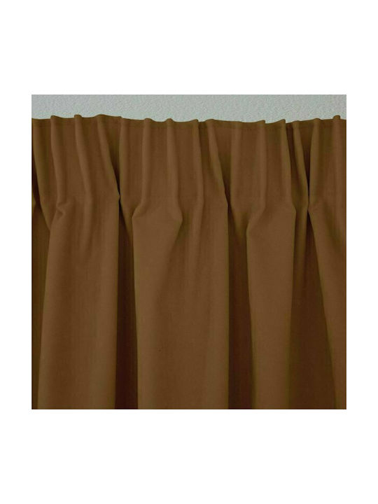 Lino Home Curtain with Pencil Pleat Renas 216 Tabac 300x280cm