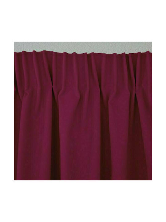 Lino Home Curtain with Pencil Pleat Renas 99 Magenta 300x280cm