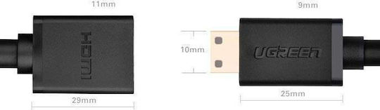 Ugreen Конвертор mini HDMI мъжки към HDMI женски Черен 1бр 20137