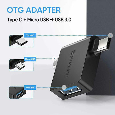 Ugreen Μετατροπέας USB-C / micro USB male σε USB-A female (30453)