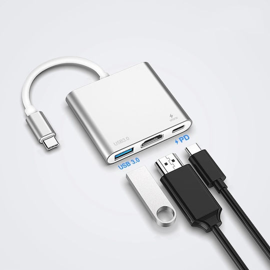 Logic USB-C Docking Station με HDMI 4K PD Μαύρο (G-43P)