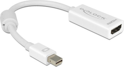 DeLock Μετατροπέας mini DisplayPort male σε HDMI female Λευκό (65128)