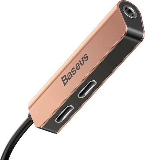 Baseus L52 Converter Lightning Male To 3.5mm Lightning Female Gold 1 Piece