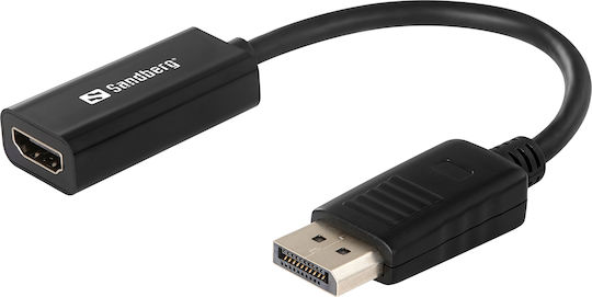 Sandberg 508-28 Конвертор DisplayPort мъжки към HDMI женски Черен 1бр