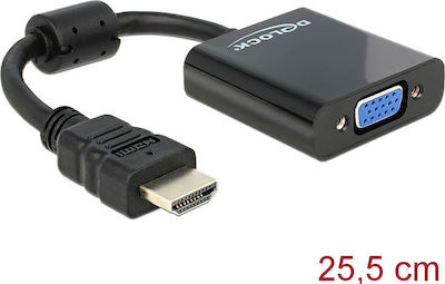 DeLock Konverter HDMI männlich zu VGA weiblich Schwarz (65512)