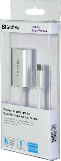 Sandberg Konverter USB-C männlich zu DisplayPort weiblich Silber 1Stück 136-19