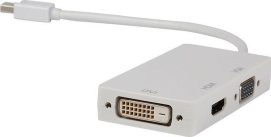 Valueline VLMP 37465 W0.20 Converter mini DisplayPort male to DVI-I / HDMI / VGA female White 1pcs