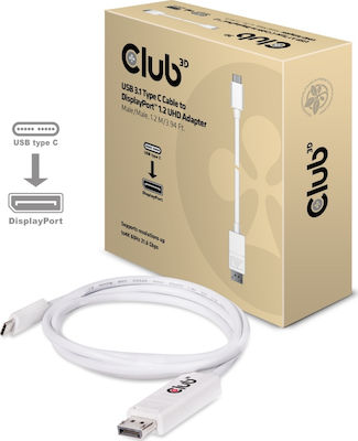 Club3D Konverter DisplayPort männlich zu USB-C männlich Weiß (CAC-1517)