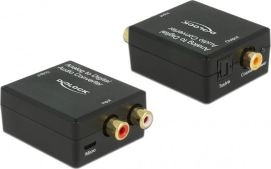 DeLock RCA / micro USB Female to Coaxial / Toslink Female Converter 1 Piece 63468