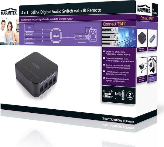 Marmitek Connect Switcher TS41 Convertor Toslink feminin în Toslink feminin Argintiu 1buc