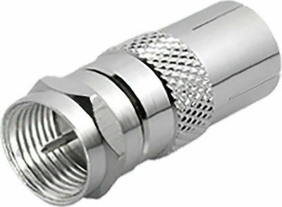 Edision Μετατροπέας F-Connector female σε Coaxial female Ασημί (07-00-0102)