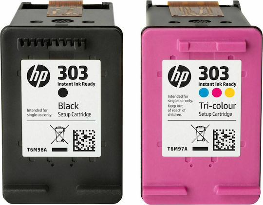 HP 303 Γνήσιο Πακέτο 2 Μελανιών Εκτυπωτή InkJet Πολλαπλό (Color) / Μαύρο (3YM92AE)