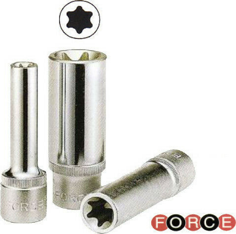 Force Socket Torx Long with Square Drive 1/4" Size E8