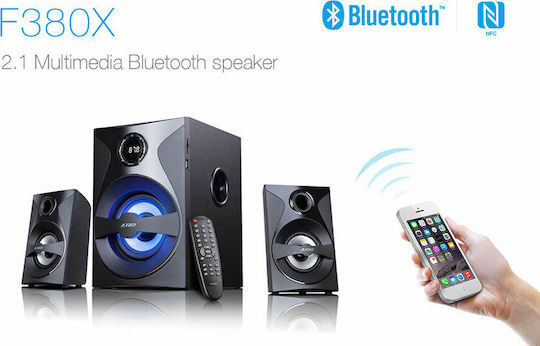 Fenda F380X Ασύρματα Ηχεία Υπολογιστή 2.1 με Bluetooth και Ισχύ 54W Μαύρα